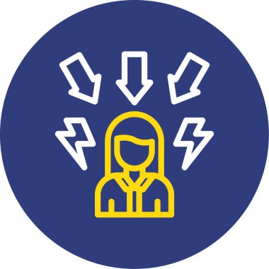 Bir kadın ofiste vektör çizim