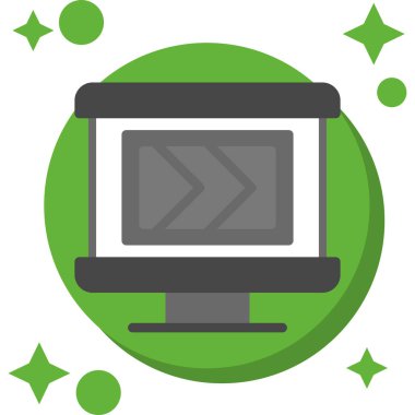 Simge tasarımı, vektör illüstrasyonlu bilgisayar masaüstü