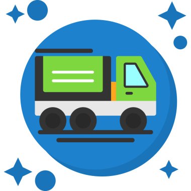 bus düz simgesi, vektör illüstrasyonu.