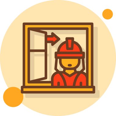 Penceresi olan bir adamın vektör çizimi