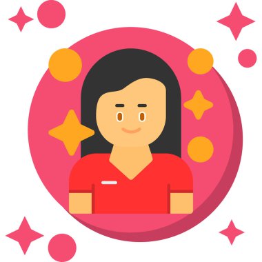 Kadın karakter çizgi film ikonu vektör illüstrasyon grafik tasarımı