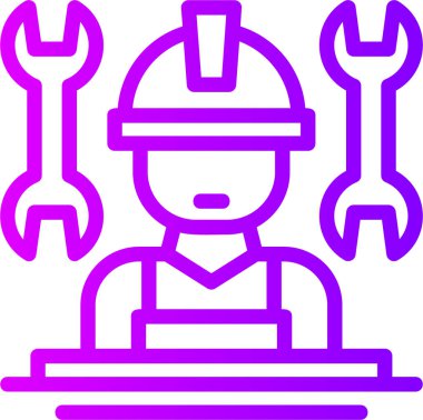 İnşaat mühendisi simgesi, basit illüstrasyon