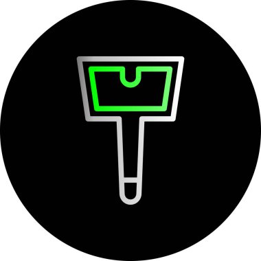 Küreğin yeşil ve siyah renk simgesinin vektör çizimi