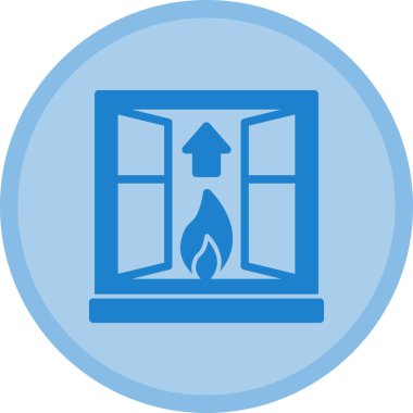 Şömine. Web simgesi basit illüstrasyon