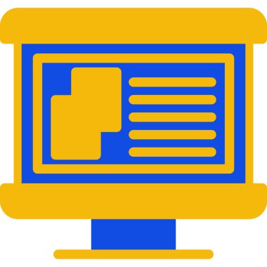 bilgisayar ekranı simgesi, basit vektör illüstrasyonu