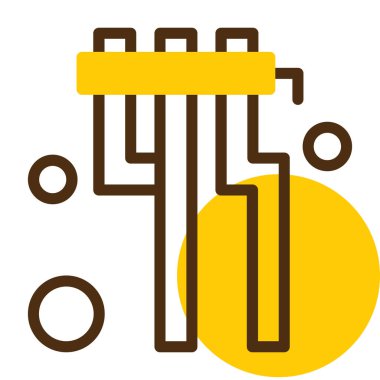 Bir robotun sarı ve siyah ikonunun vektör çizimi