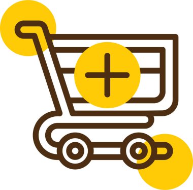 Alışveriş arabası simgesi, vektör illüstrasyonu