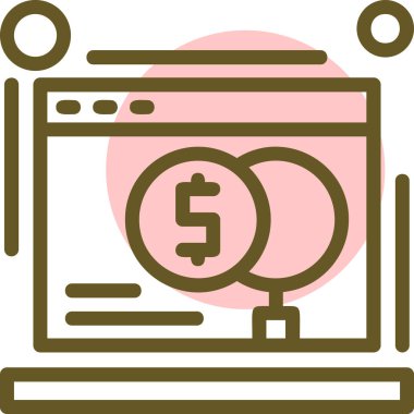 Para için. Web simgesi basit illüstrasyon