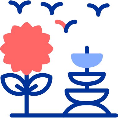 Bir çiçek simgesinin vektör illüstrasyonu