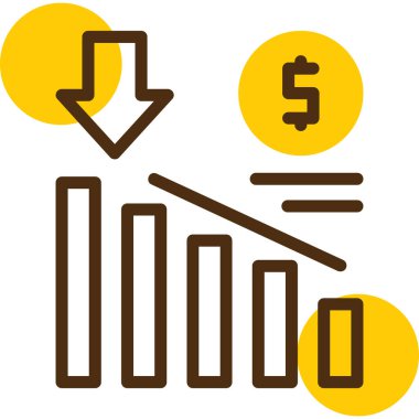 finansal eğilim eğrisi vektör simgesi düz biçimli