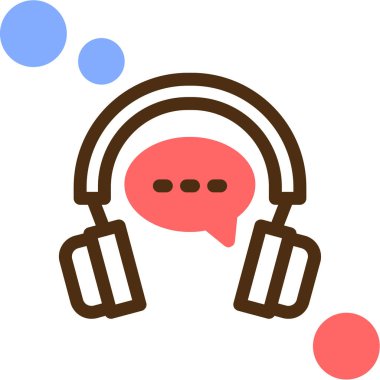 Basit vektör simgesi, kulaklıkların çizimi