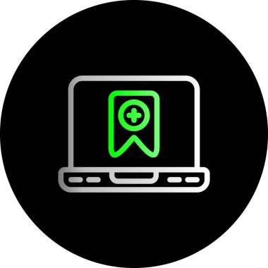 Kalkan simgesi olan dizüstü bilgisayar, vektör illüstrasyonu