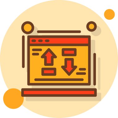 iş web geliştirme simgesi doldurulmuş ana hatlar biçiminde