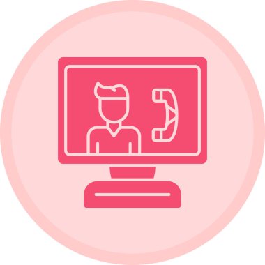 Çağrı merkezi. Web simgesi basit illüstrasyon