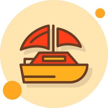 tekne ikonu vektör illüstrasyonu