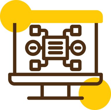 Bir robotun sarı simgesinin vektör çizimi