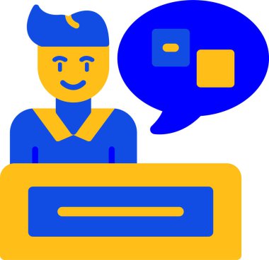 Müşteri servisi. Web simgesi basit illüstrasyon