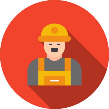 İnşaatçı düz simgesi düz stil