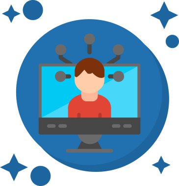 Dizüstü bilgisayar vektör çizimi ile çevrimiçi video çağrısı