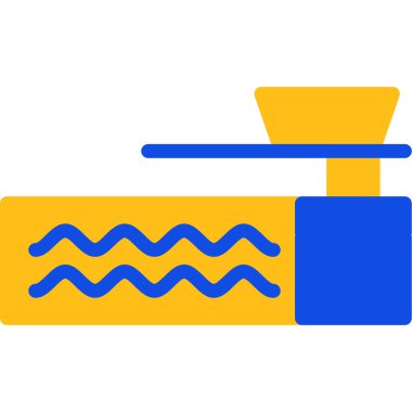 Beyaz zemin üzerinde merdiven olan bir yüzme havuzunun vektör simgesi