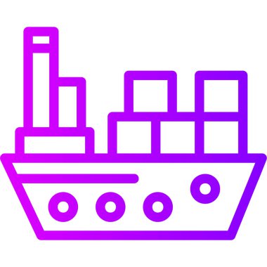 kargo gemisi simgesi. Web için gemi vektör simgelerinin özet çizimi