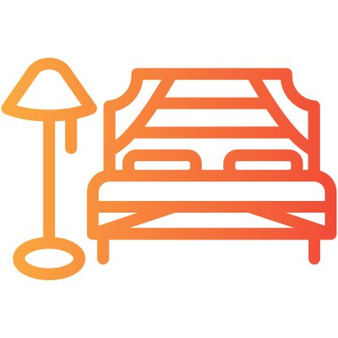 yatak ikonu vektör illüstrasyonu