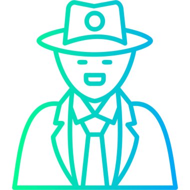 Çiftçi. Web simgesi basit illüstrasyon