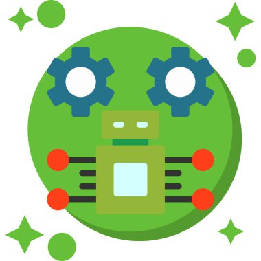 robot. Web simgesi basit illüstrasyon