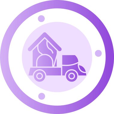 Benzersiz dağıtım kamyonu vektör simgesi