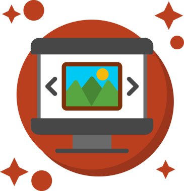 bilgisayar ekranı simgesi, basit vektör illüstrasyonu