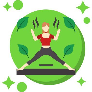 Kadın fitness egzersizi vektör çizimi yapıyor