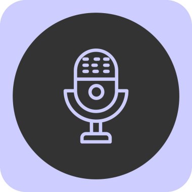 Mikrofon. Web simgesi basit illüstrasyon