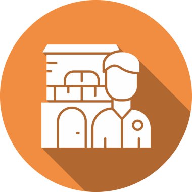 Bina. Web simgesi basit illüstrasyon