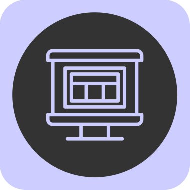 Monitör. Web simgesi basit illüstrasyon