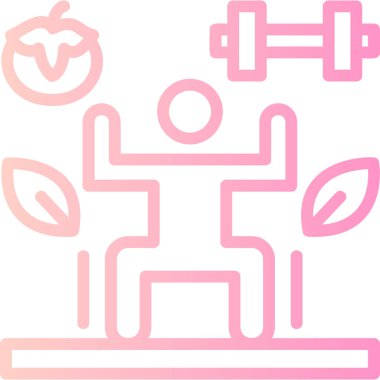 Eğilim biçimi izole edilmiş arkaplanda egzersiz simgesi