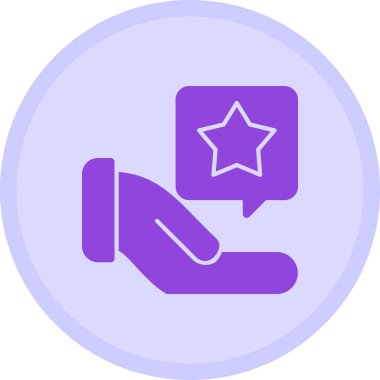 Bir yıldızla el, basit tasarım simgesi