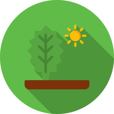 Bitkinin düz simgesi, vektör çizimi