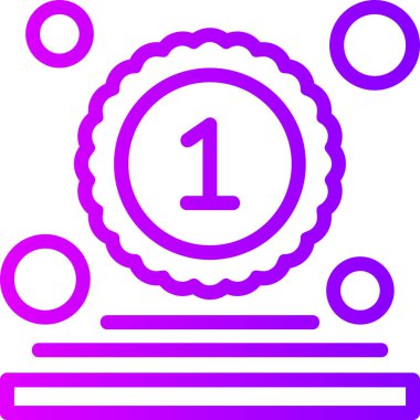 Bir numaralı simge, vektör illüstrasyonu