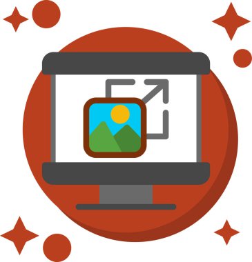 Dizüstü bilgisayar simgesi vektör çizimi