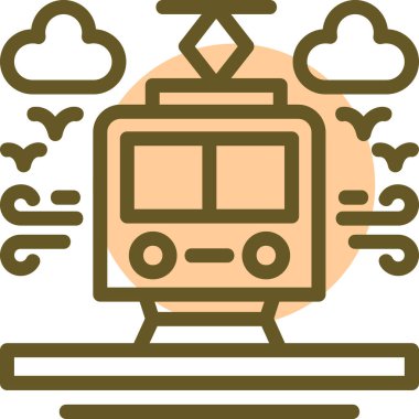 Tramvay. Web simgesi basit illüstrasyon