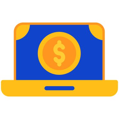 çevrimiçi para vektörü düz simgesi