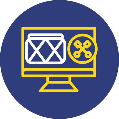 bilgisayar ekranı simgesi, basit vektör illüstrasyonu