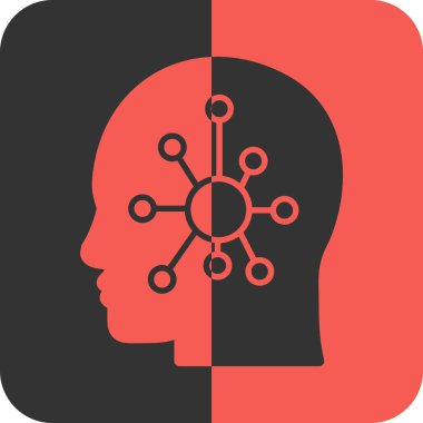 Beyin ve insan zihin simgesi, vektör illüstrasyon.