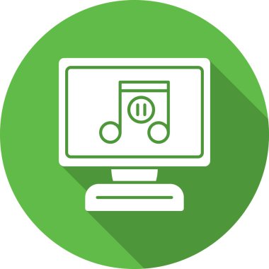 Müzik çalar. Web simgesi basit illüstrasyon
