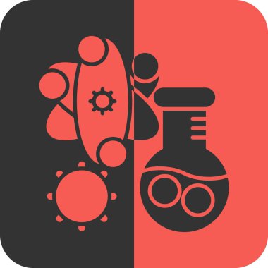 Modern b 'nin vektör çizimi mikroskop simgesinden yoksun