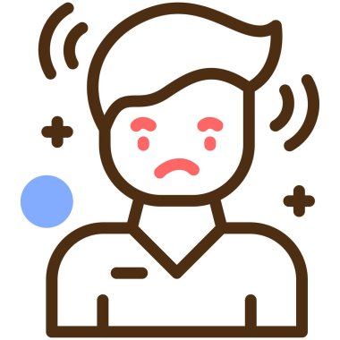 Kızgın adam ikonu. Beyaz arkaplanda izole edilmiş web tasarımı için insan ağlama vektör simgesi ana hatları