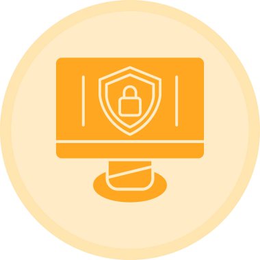 Web simgesi, koruma kilidinin basit vektör illüstrasyonu