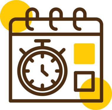 Saat tarih simgesi vektör illüstrasyonu