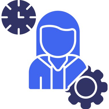 Vites simgesi olan bir kadının vektör çizimi