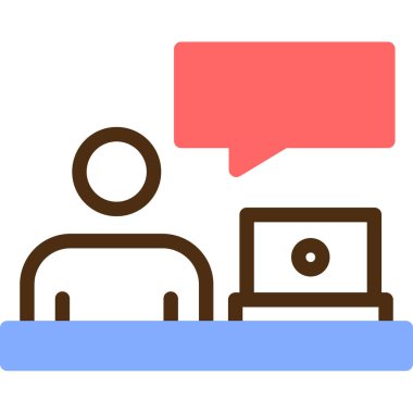 Konuş. Web simgesi basit illüstrasyon